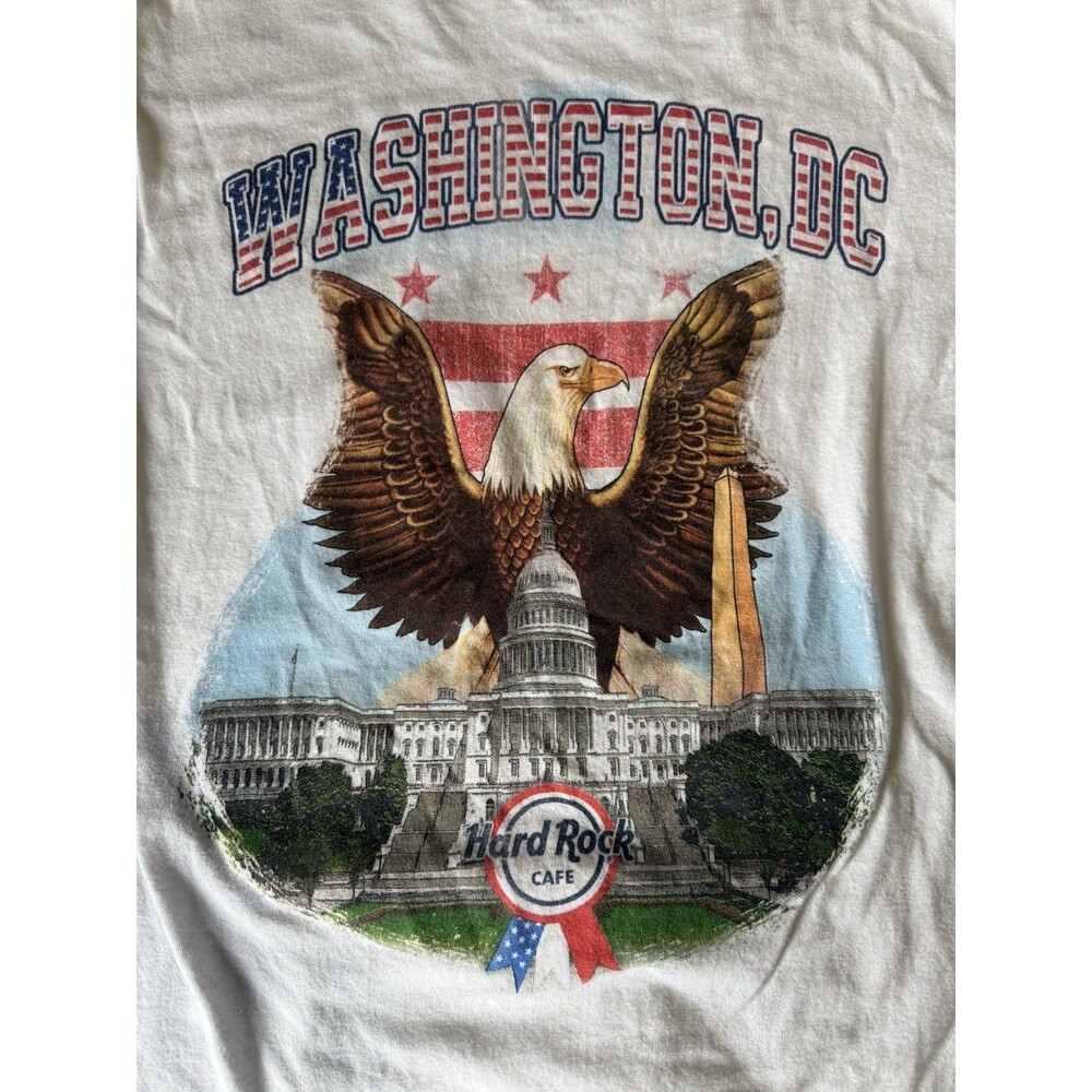 VTG Hard Rock Cafe Shirt Mens Extra Small White Washington DC Tee SEE PICS
